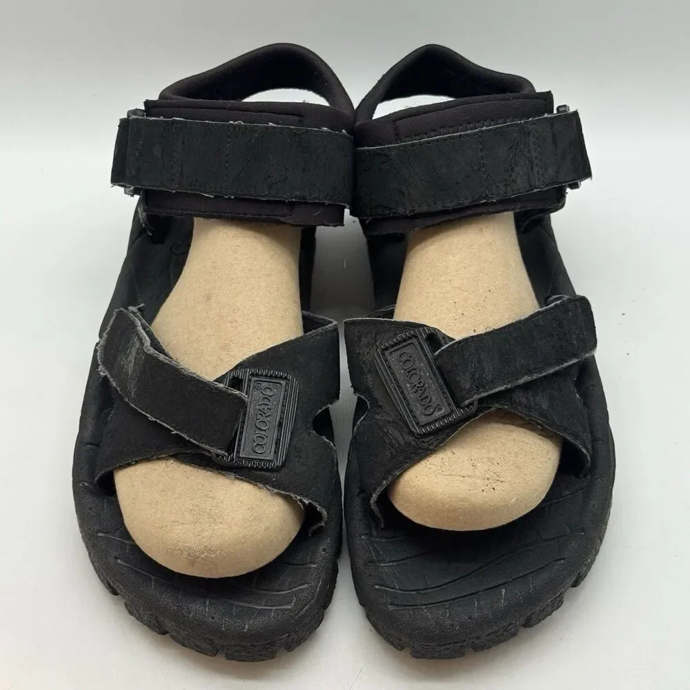 Colorado Hiking Water Sports Sandals Men's 11D Black Hook & Loop Adjustable Shoe